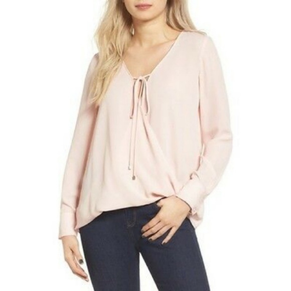 WAYF Long Sleeve Chiffon Blouse - Picture 1 of 7